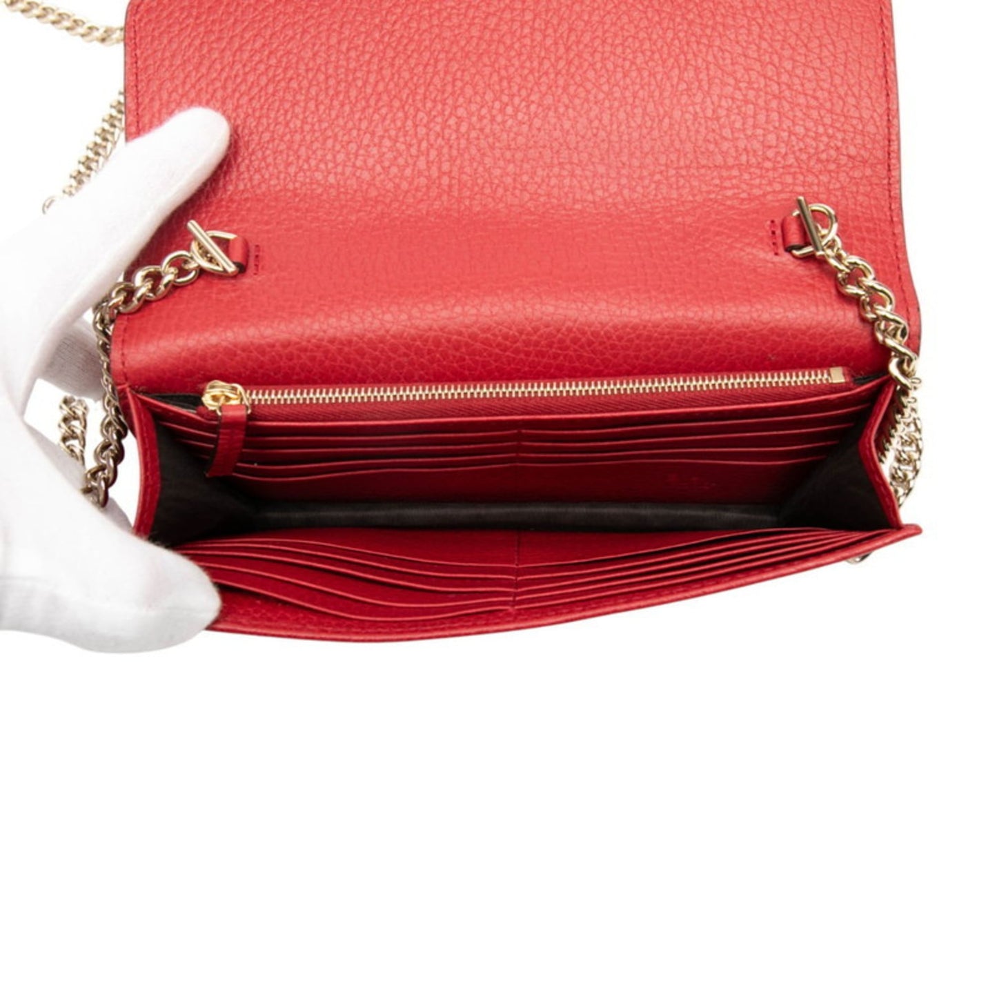 Gucci Red Color Leather Shoulder Bag ( )