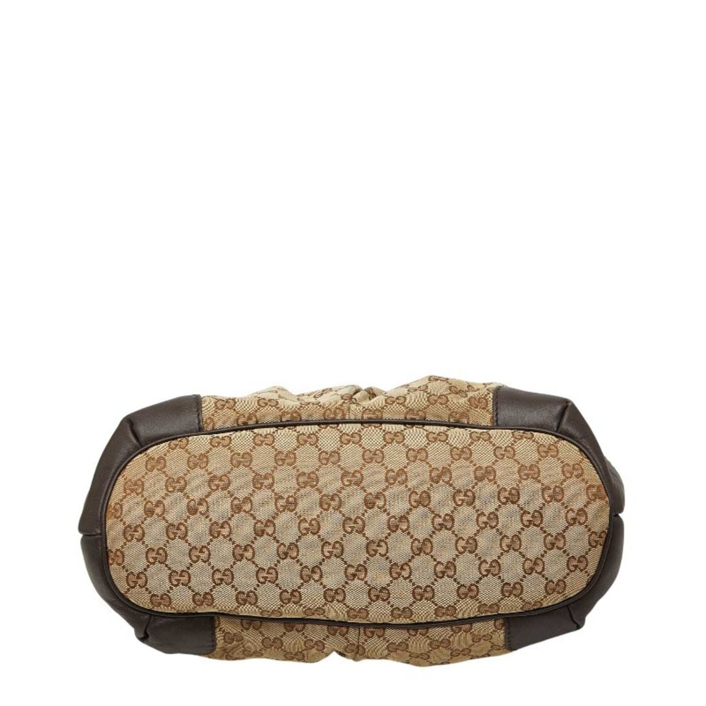 Gucci Beige Brown Canvas Leather Handbag Shoulder Bag ( )