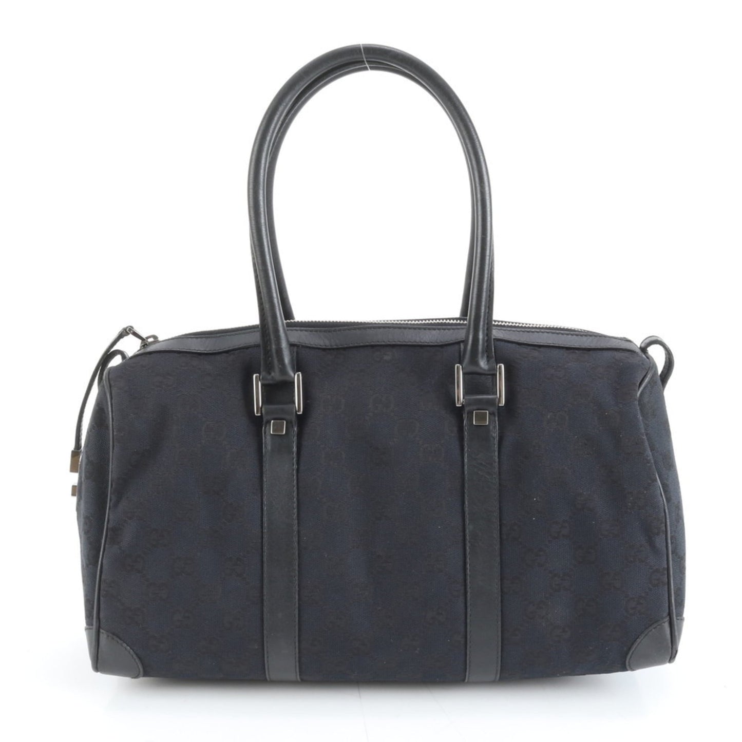 Gucci Black Leather Canvas Tote Bag ( )