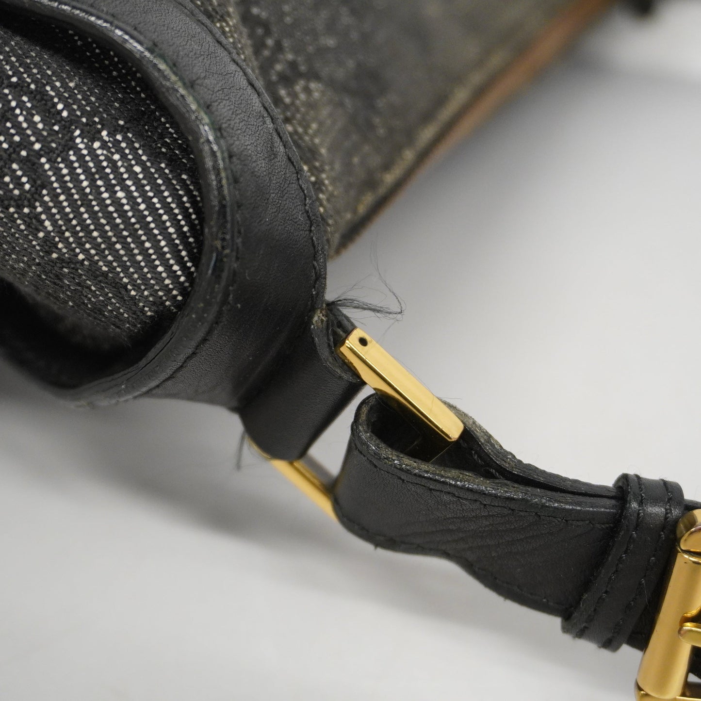 GUCCI Auth  GG Canvas Shoulder Bag 92706 Women's Leather Black