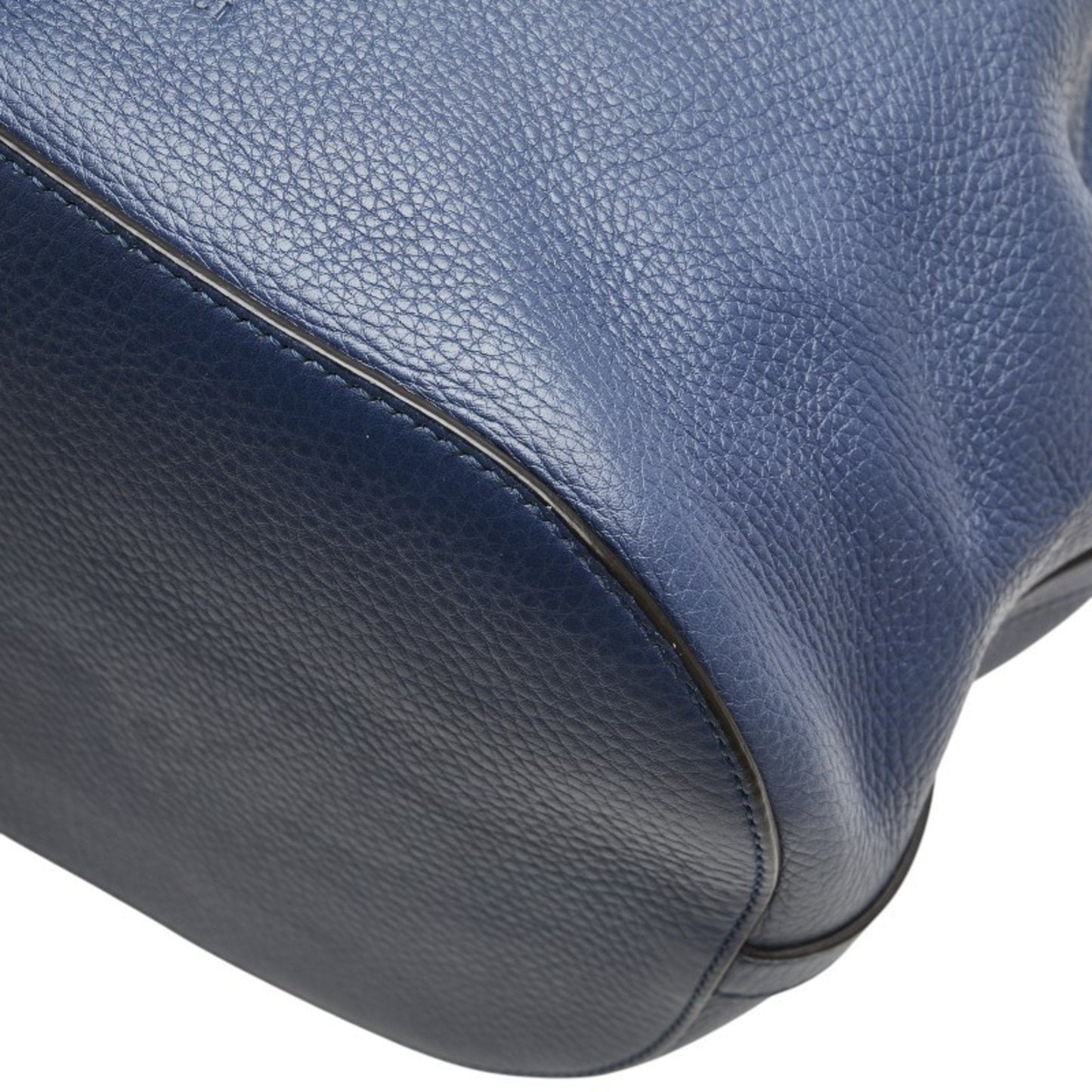 Gucci Bamboo Navy Leather Handbag Shoulder Bag ( )