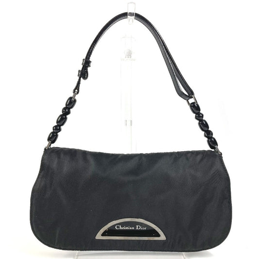 Christian Dior Black Monogram Nylon Pouch Shoulder Bag ()