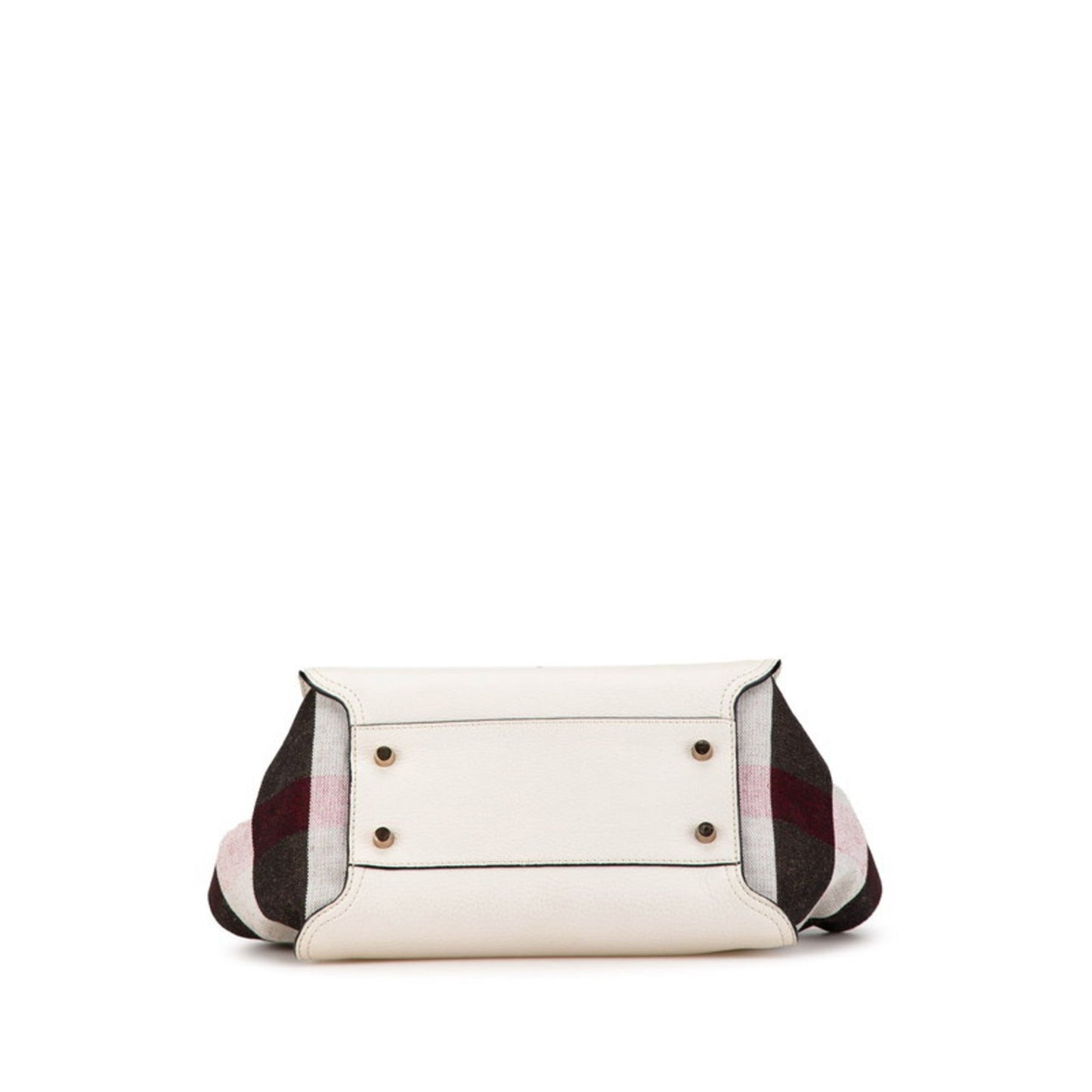 Burberry Black Red Color White Leather Canvas Handbag Tote Bag ( )