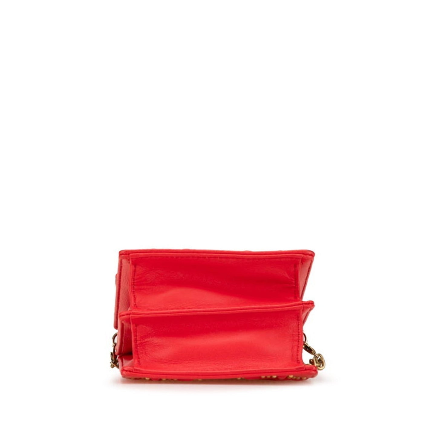 Christian Dior Gold Red Color Leather Shoulder Bag ()