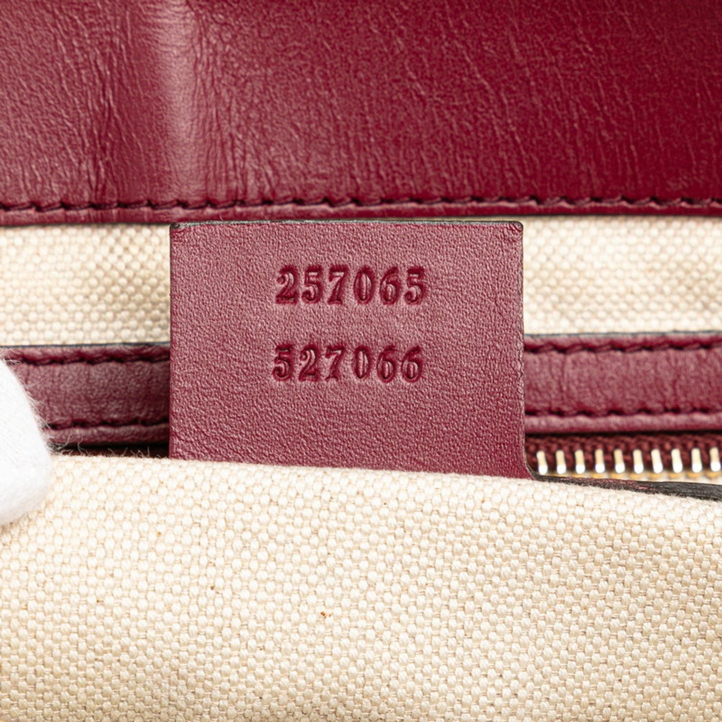 Gucci Beige Wine Canvas Leather Shoulder Bag ( )