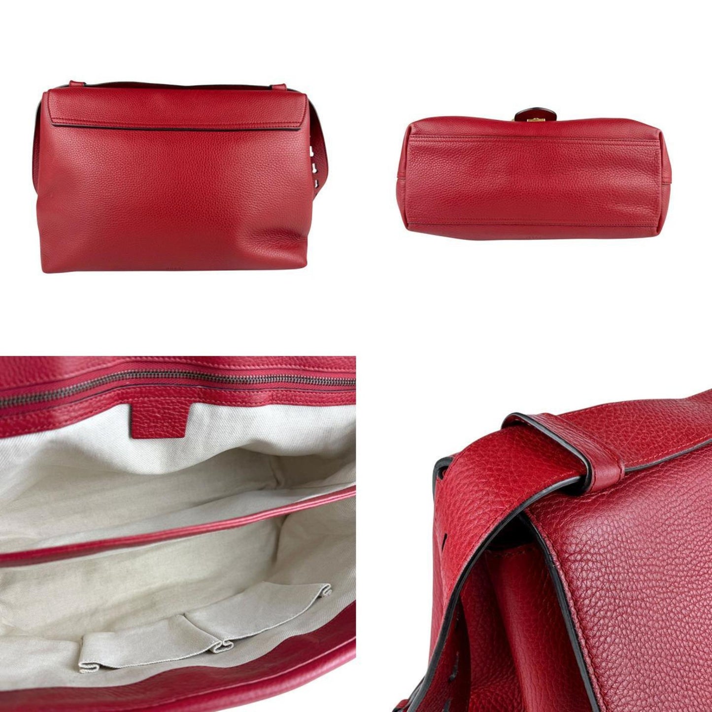 Gucci Red Color Leather Shoulder Bag ( )