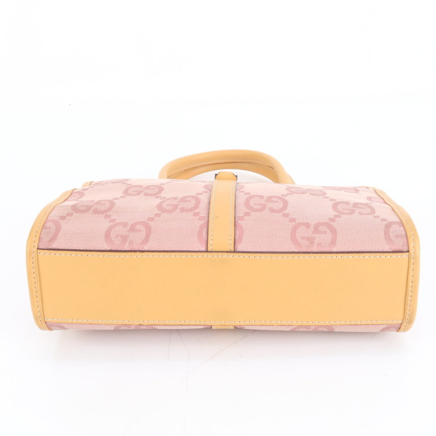 Gucci Pink Leather Canvas Handbag ( )