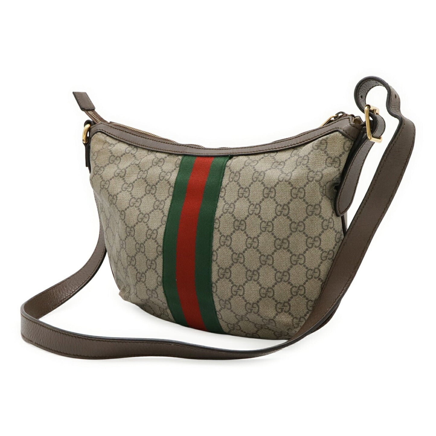 Gucci Beige Brown Green Red Color Gg Supreme Leather Shoulder Bag ( )