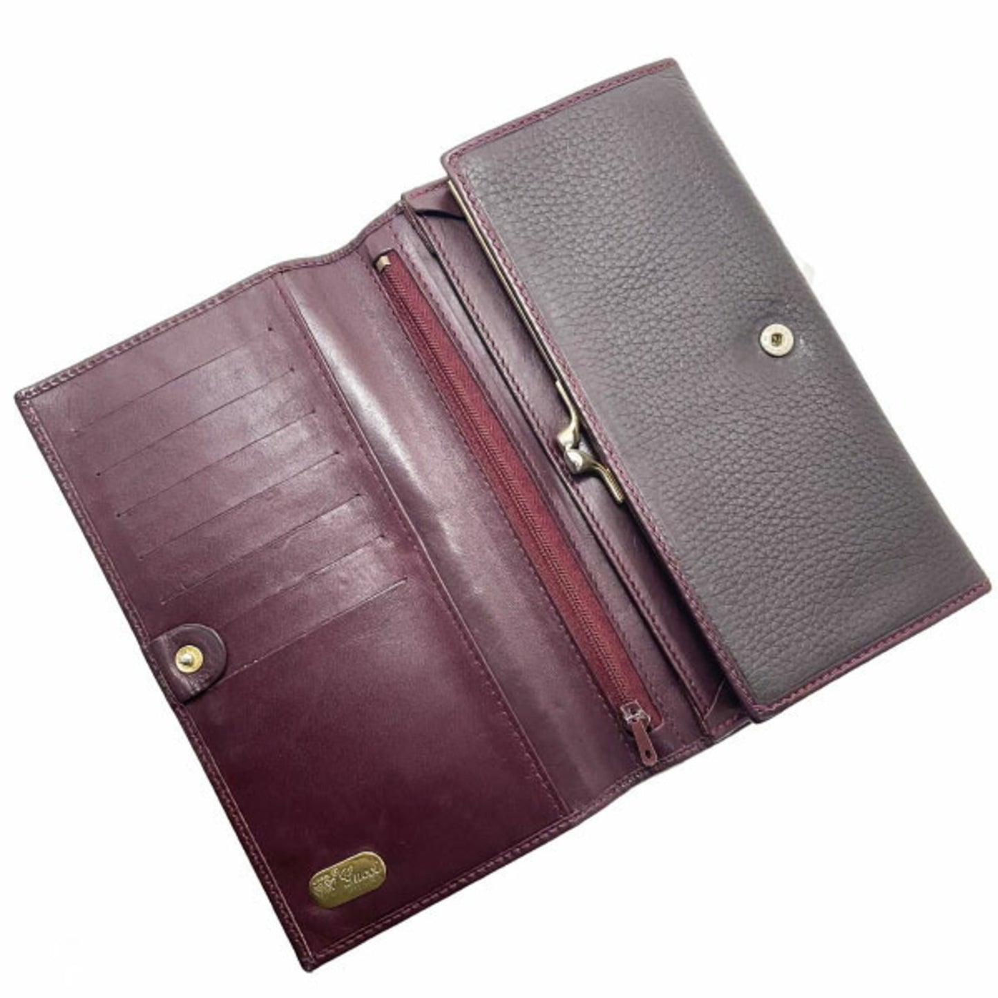 Gucci Bordeaux Leather Long Wallet (Bi-Fold) ( )