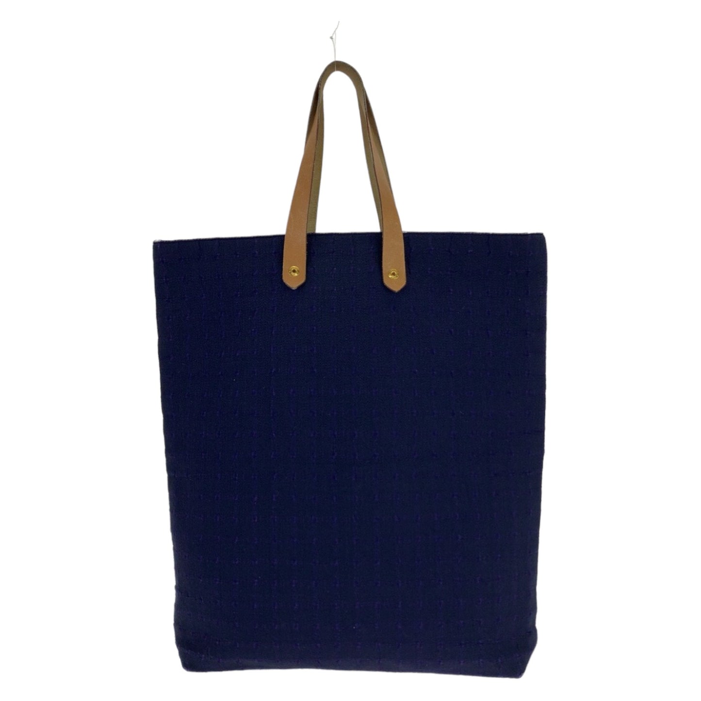 Hermes Purple Canvas Leather Handbag Tote Bag ( )