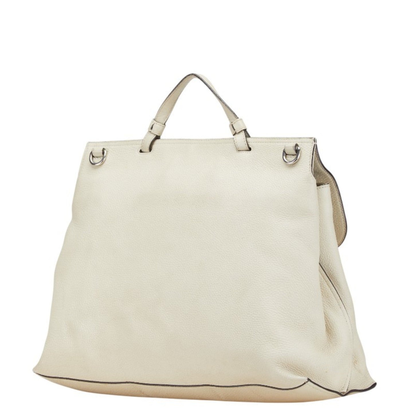 Gucci White Leather Shoulder Bag Tote Bag ( )