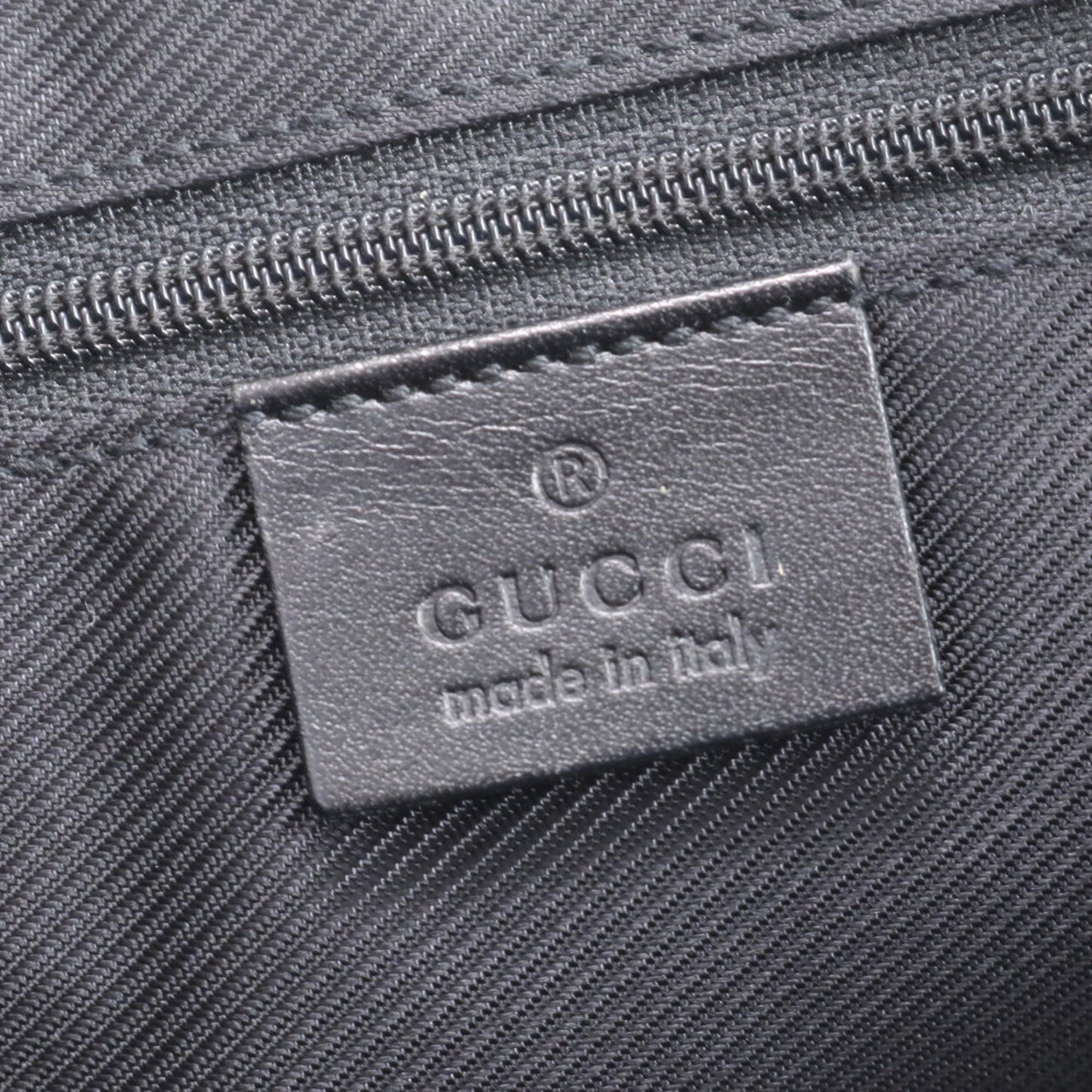 Gucci Black Leather Canvas Tote Bag ( )