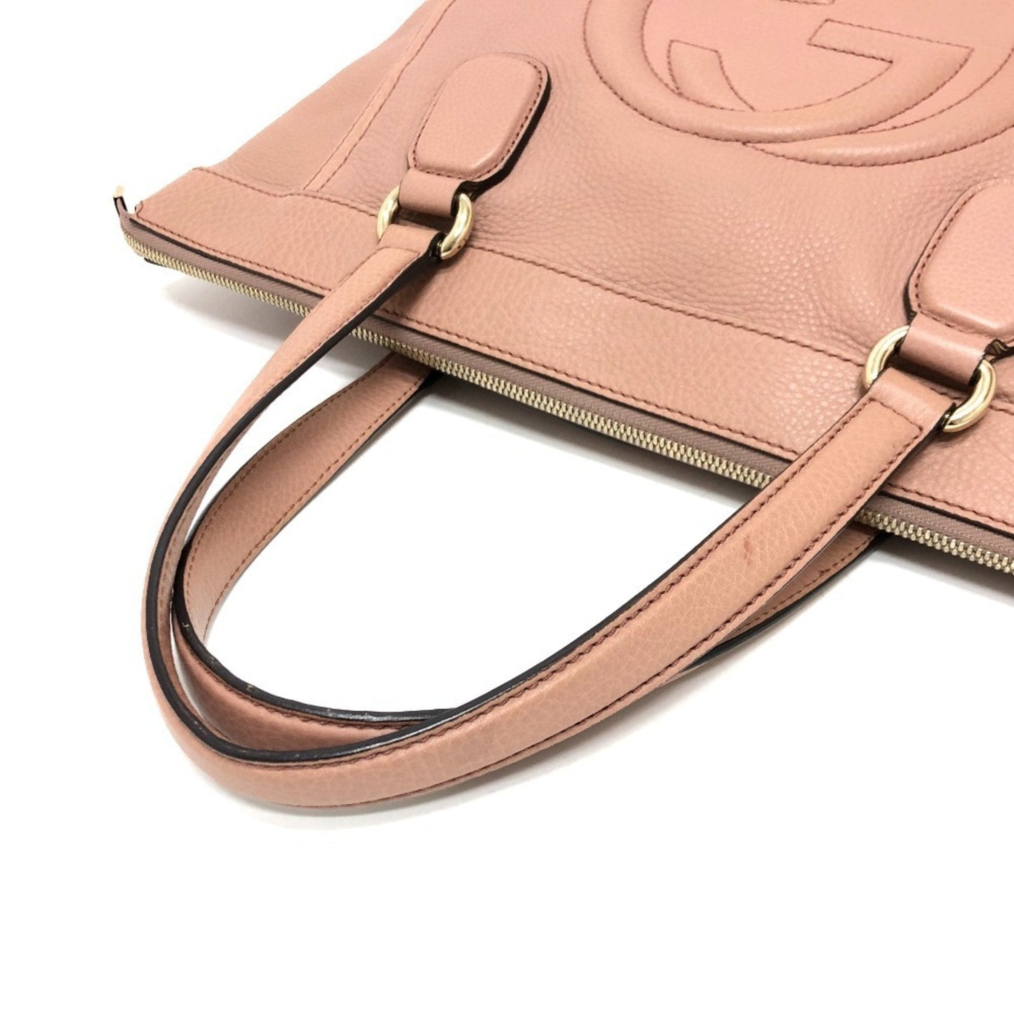 Gucci Pink Beige Leather Handbag ( )