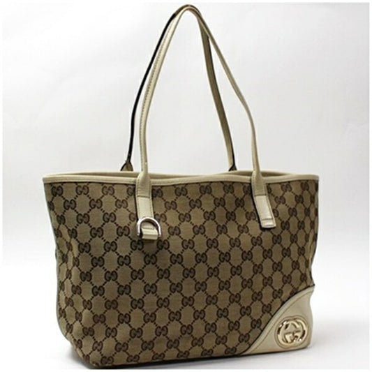 Gucci Brown Ivory Multi-Color Canvas Leather Shoulder Bag ( )