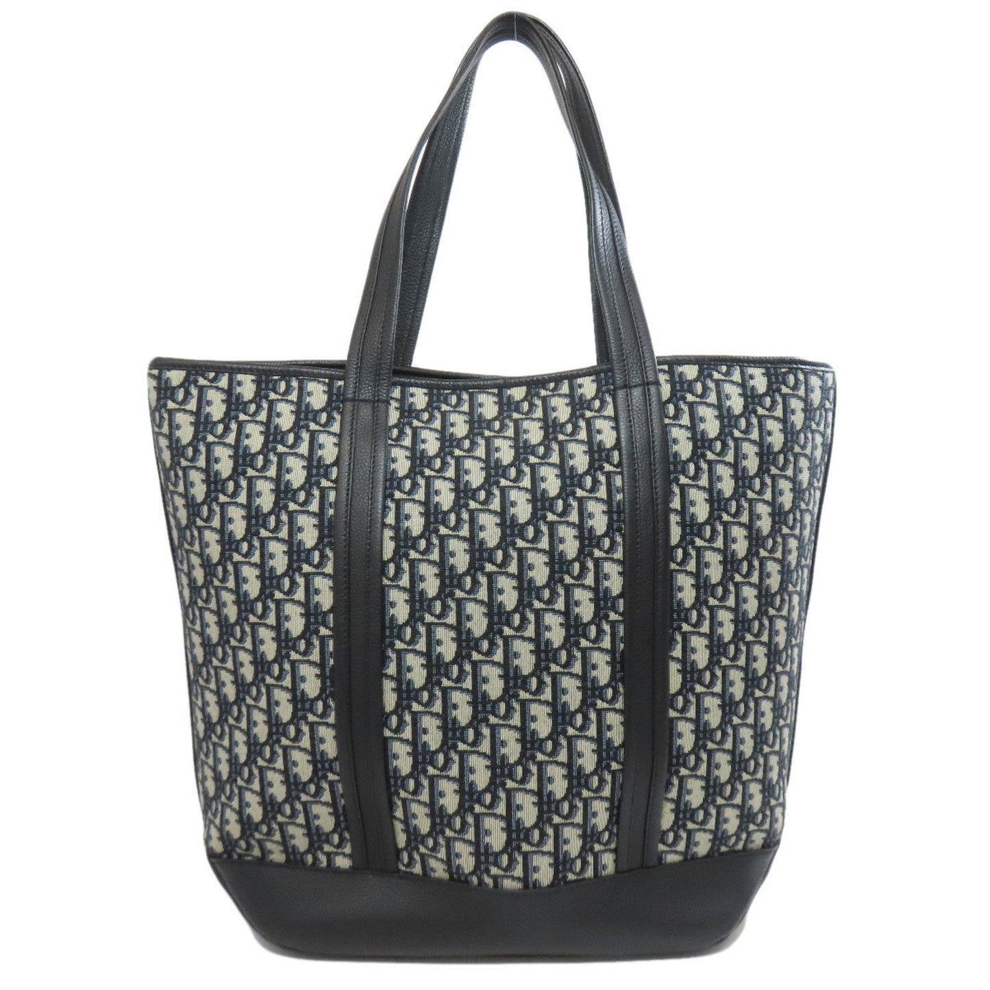 Christian Dior Navy Canvas Leather Tote Bag ()