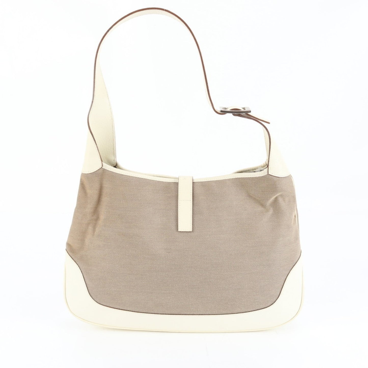 Gucci Beige Leather Canvas Shoulder Bag ( )
