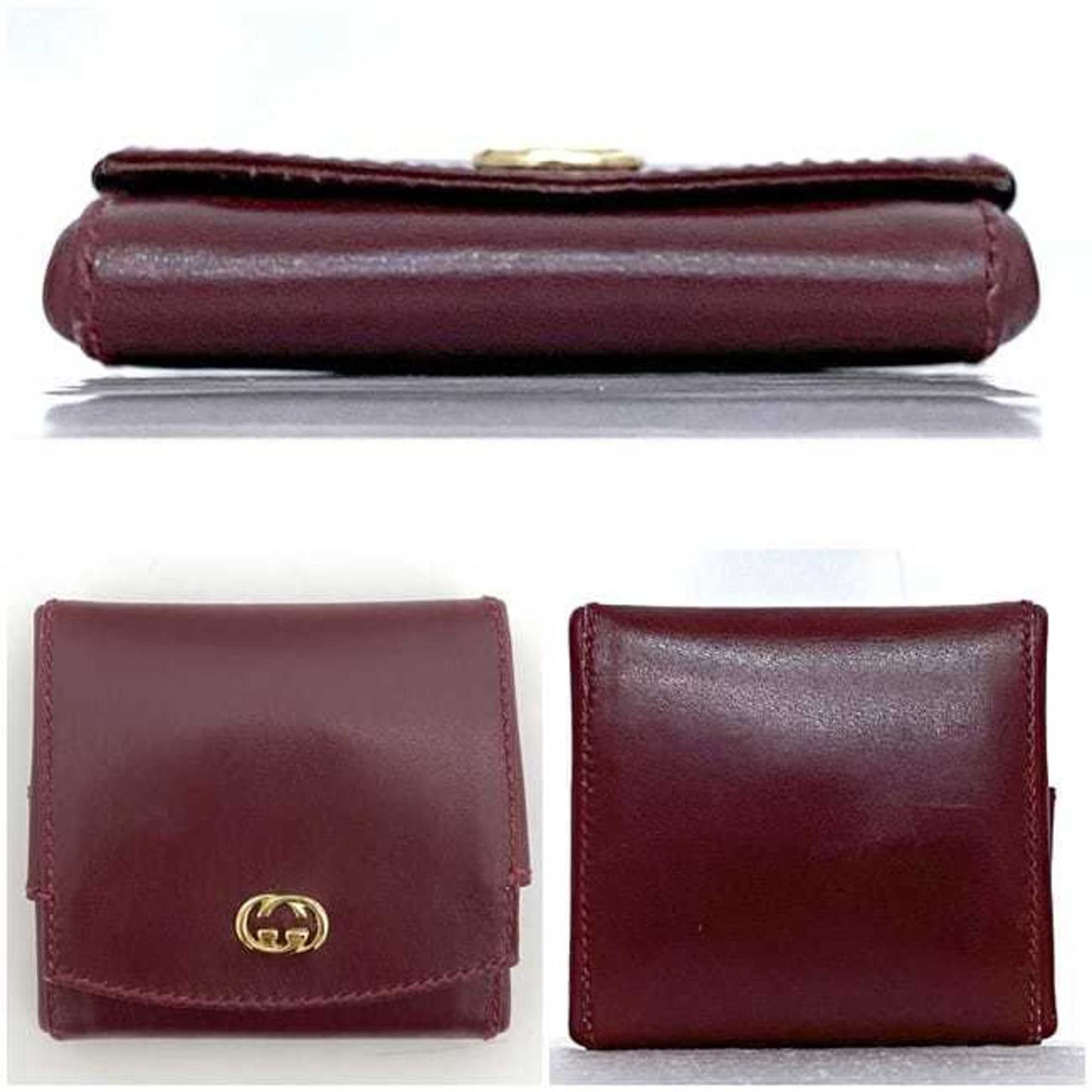 Gucci Bordeaux Leather Coin Purse/Coin Case ( )