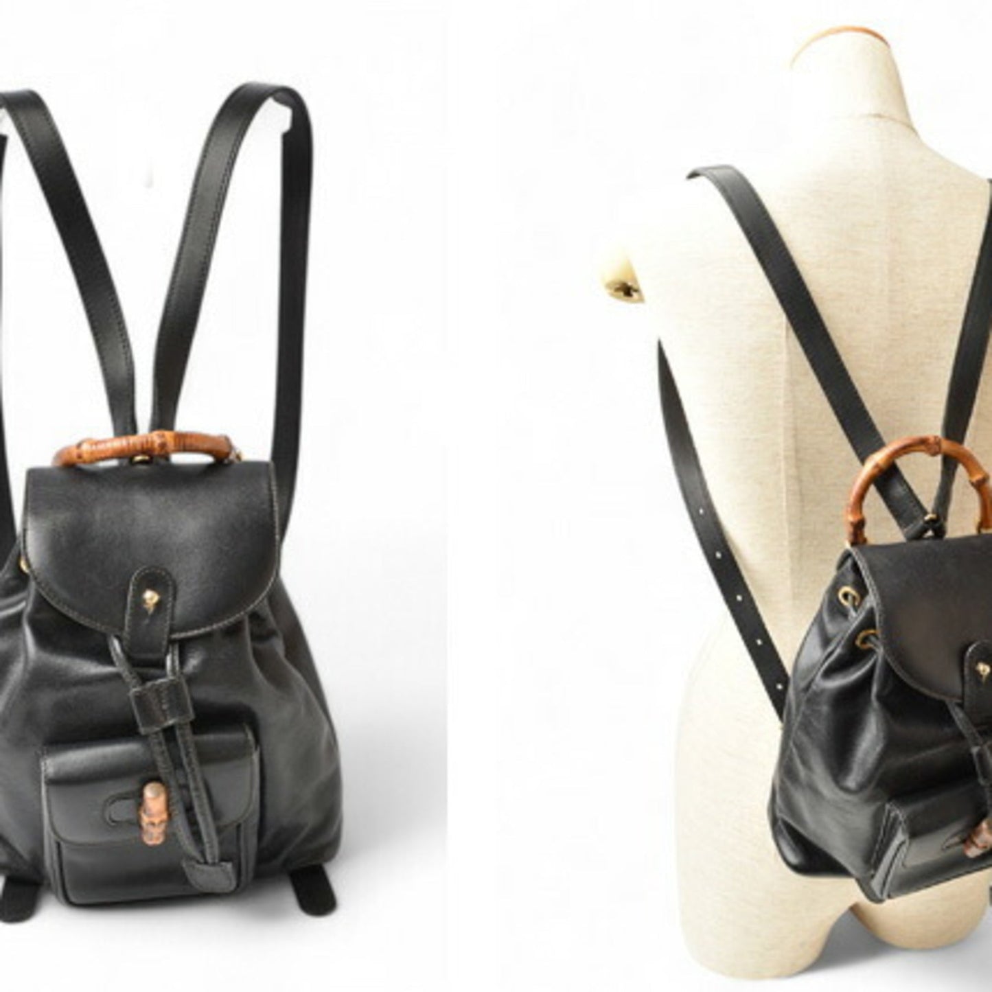 Gucci Black Leather Backpack ( )