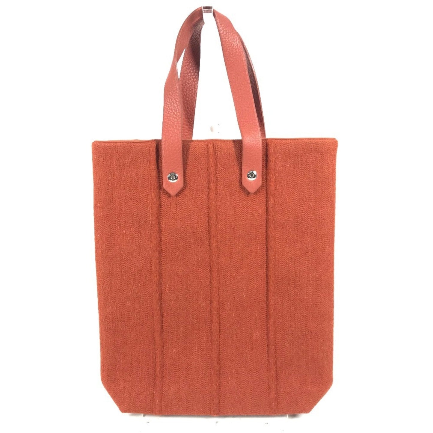 Hermes Orange Wool Leather Handbag Tote Bag ( )