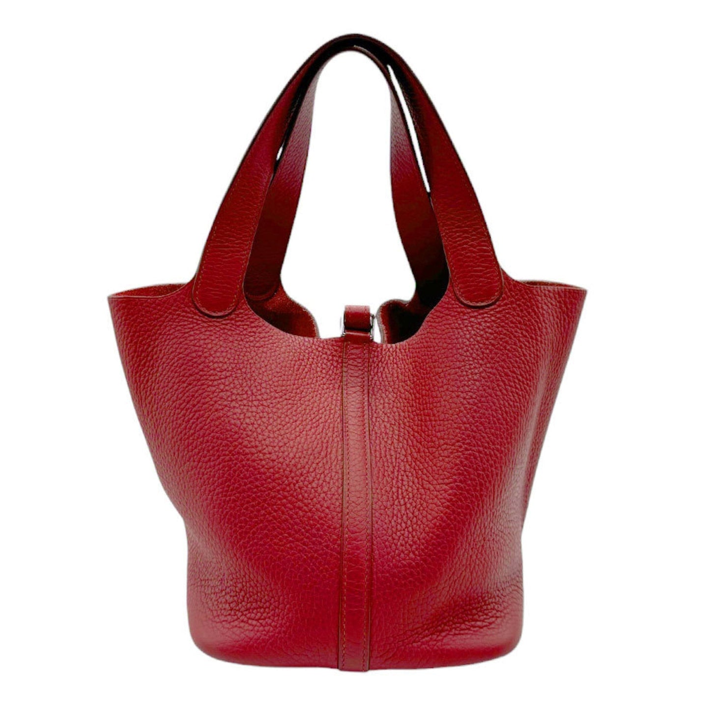 Hermes Rouge Garance Taurillon Clemence Leather Handbag ( )