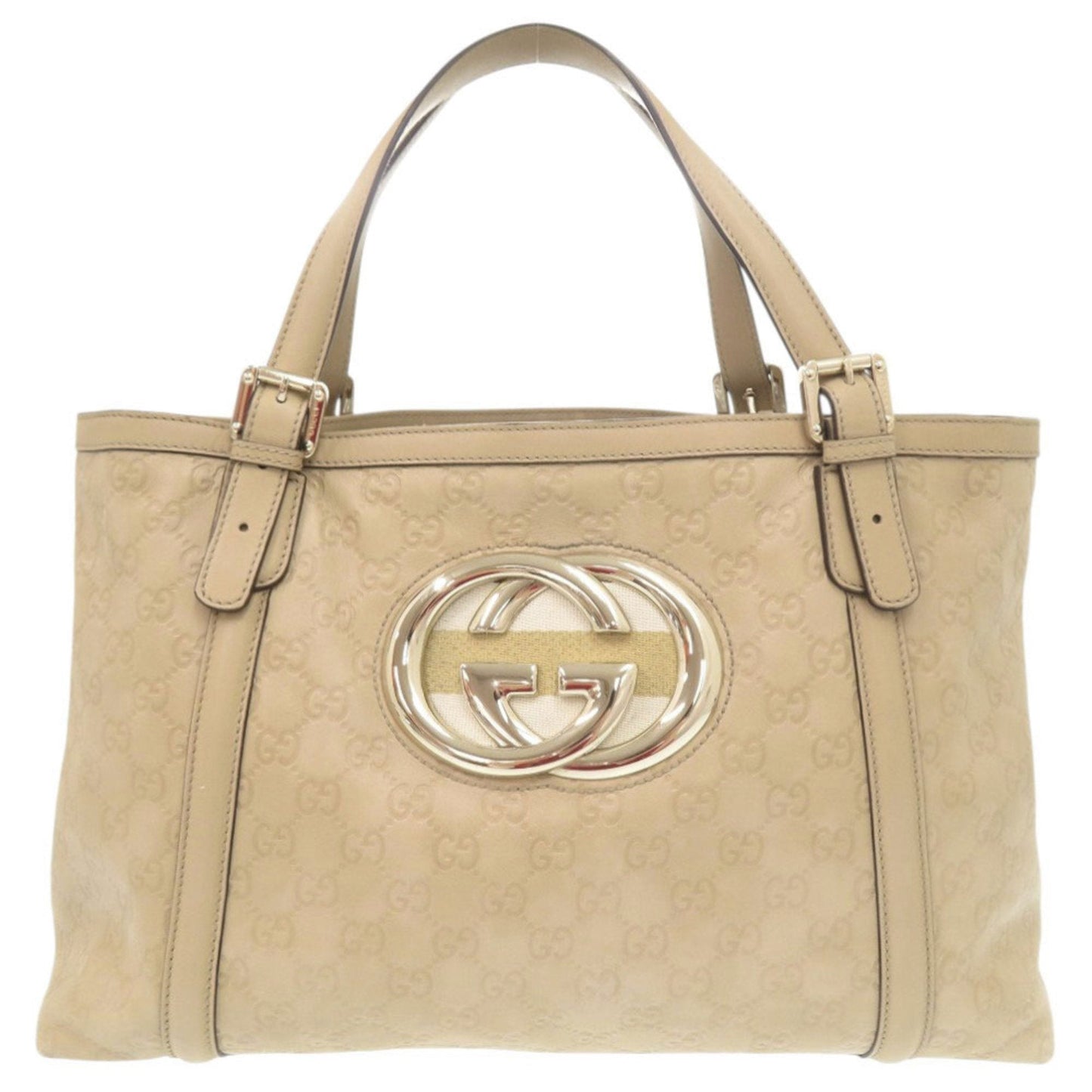 Gucci Beige Leather Handbag Tote Bag ( )