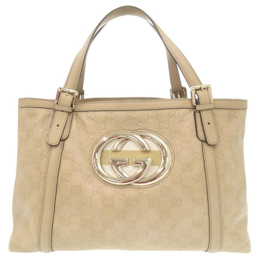 Gucci Beige Leather Handbag Tote Bag ( )