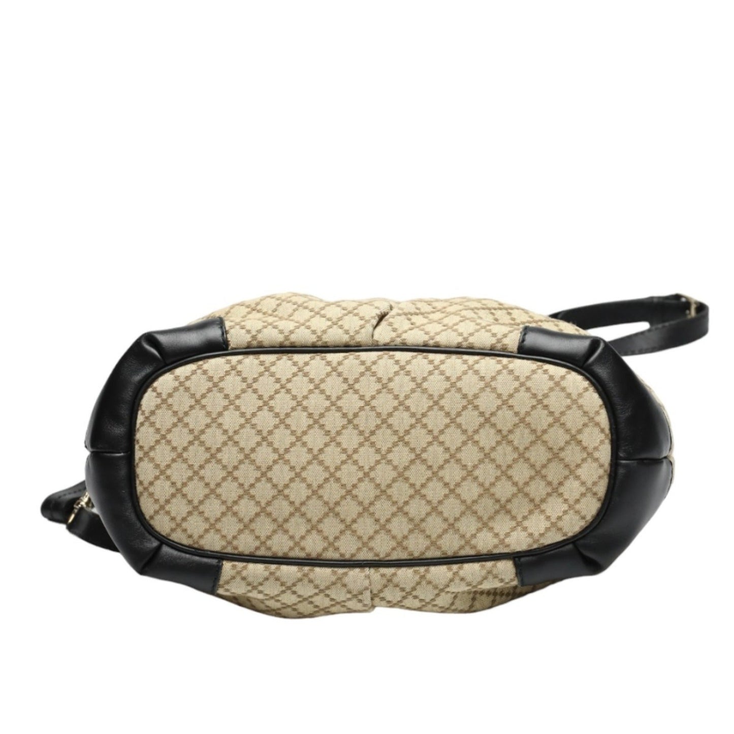 Gucci Beige Black Canvas Shoulder Bag ( )