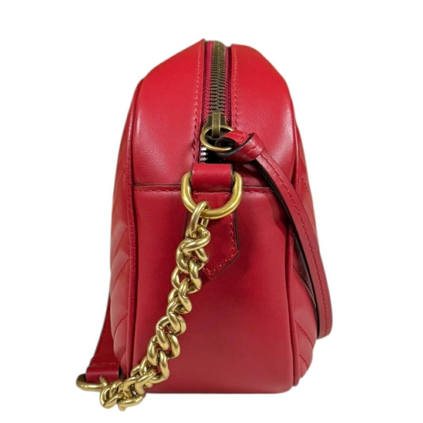 Gucci Gg Marmont Red Color Leather Shoulder Bag ( )