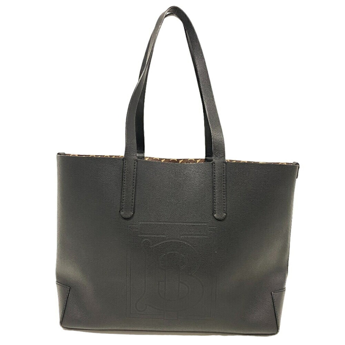 Burberry Black Brown Pvc Leather Tote Bag ( )
