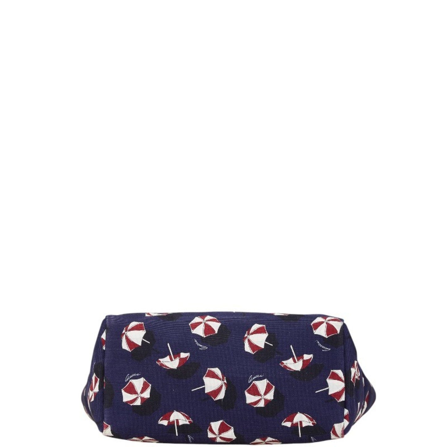 Gucci Multi-Color Navy Canvas Leather Handbag Tote Bag ( )