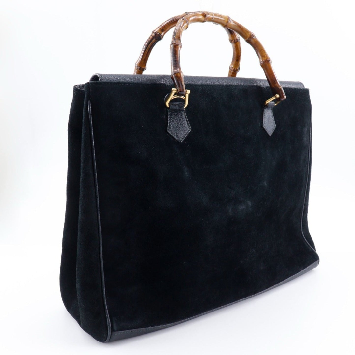 Gucci Black Suede Tote Bag ( )