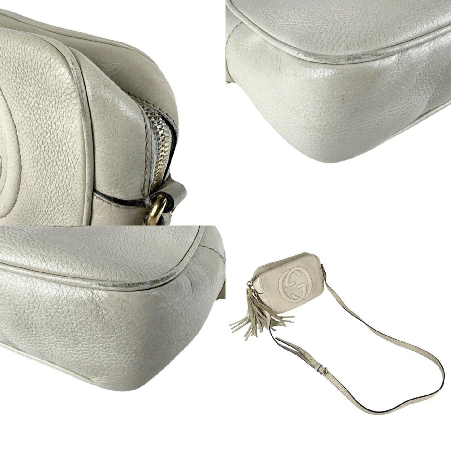 Gucci Ivory Leather Shoulder Bag ( )
