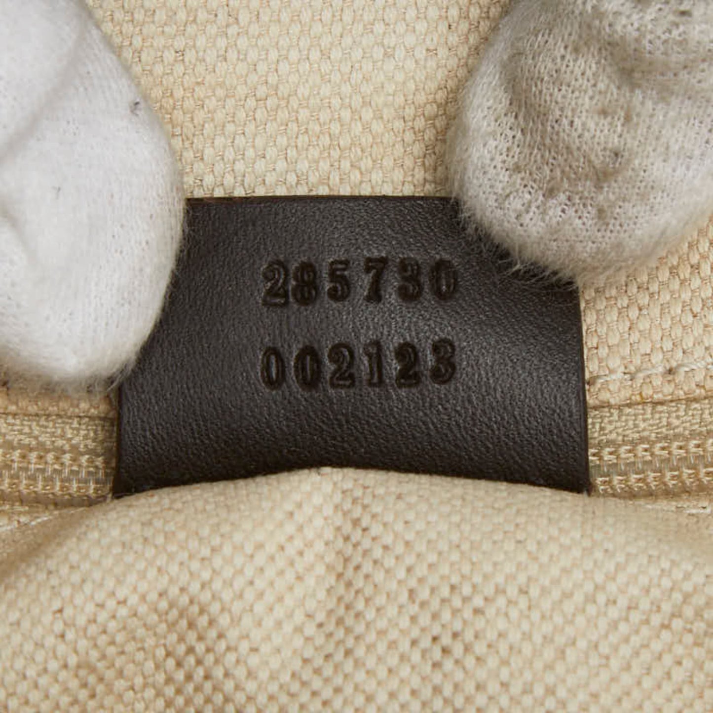 Gucci Beige Brown Canvas Leather Handbag Shoulder Bag ( )