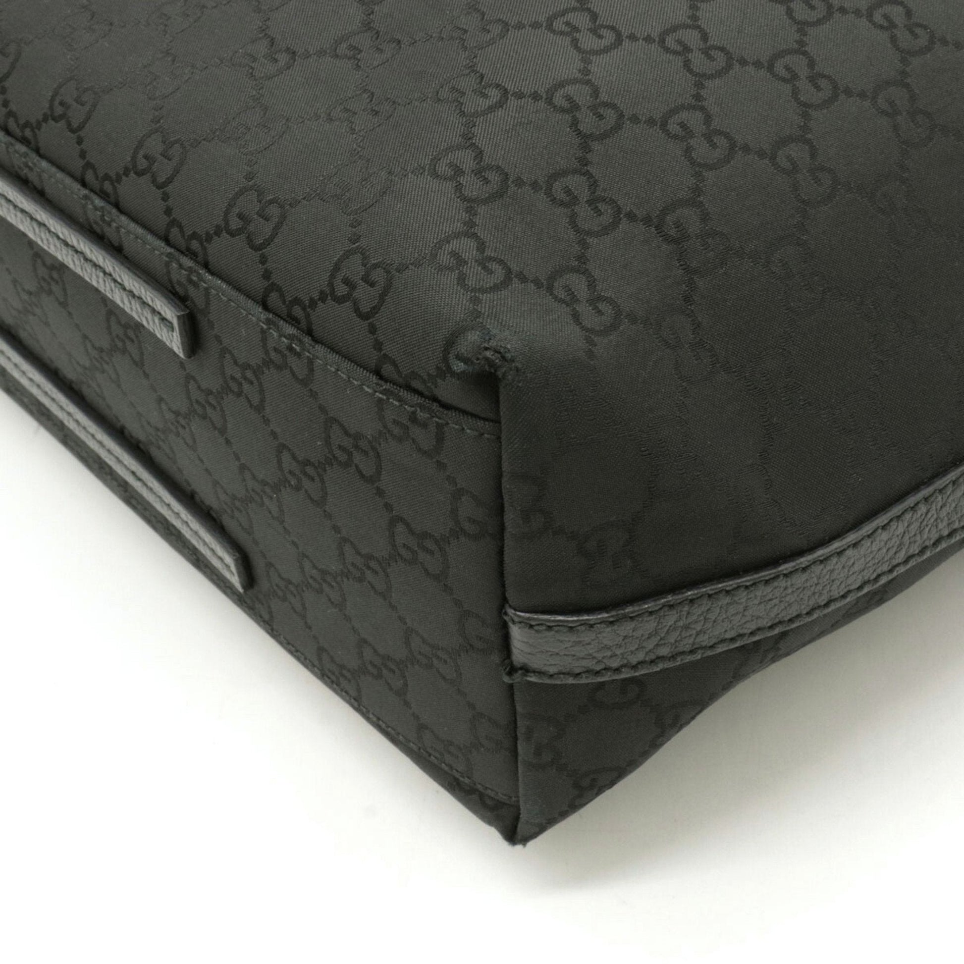 Gucci Black Leather Nylon Tote Style 2