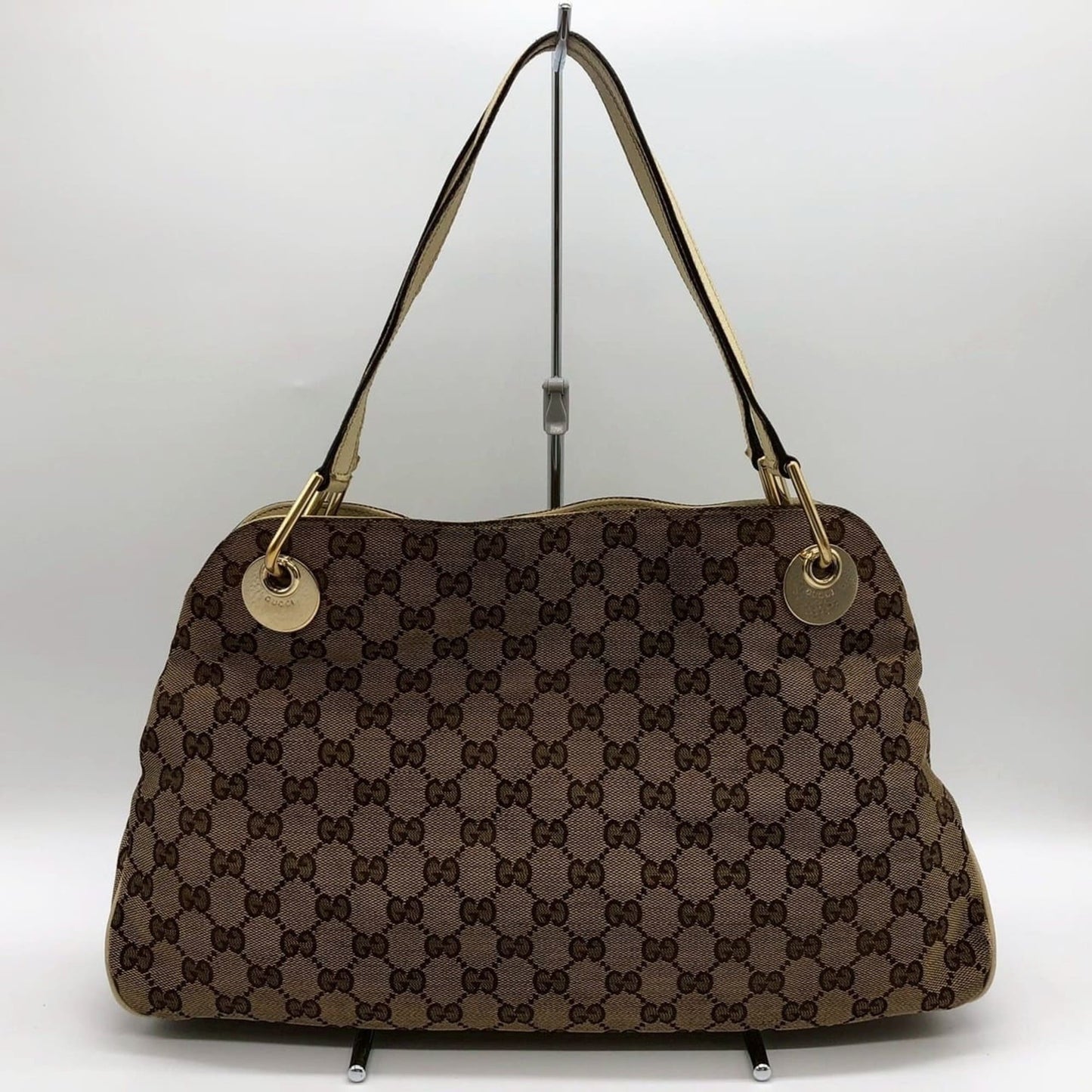 Gucci Gg Canvas Beige Gg Canvas Handbag Tote Bag ( )