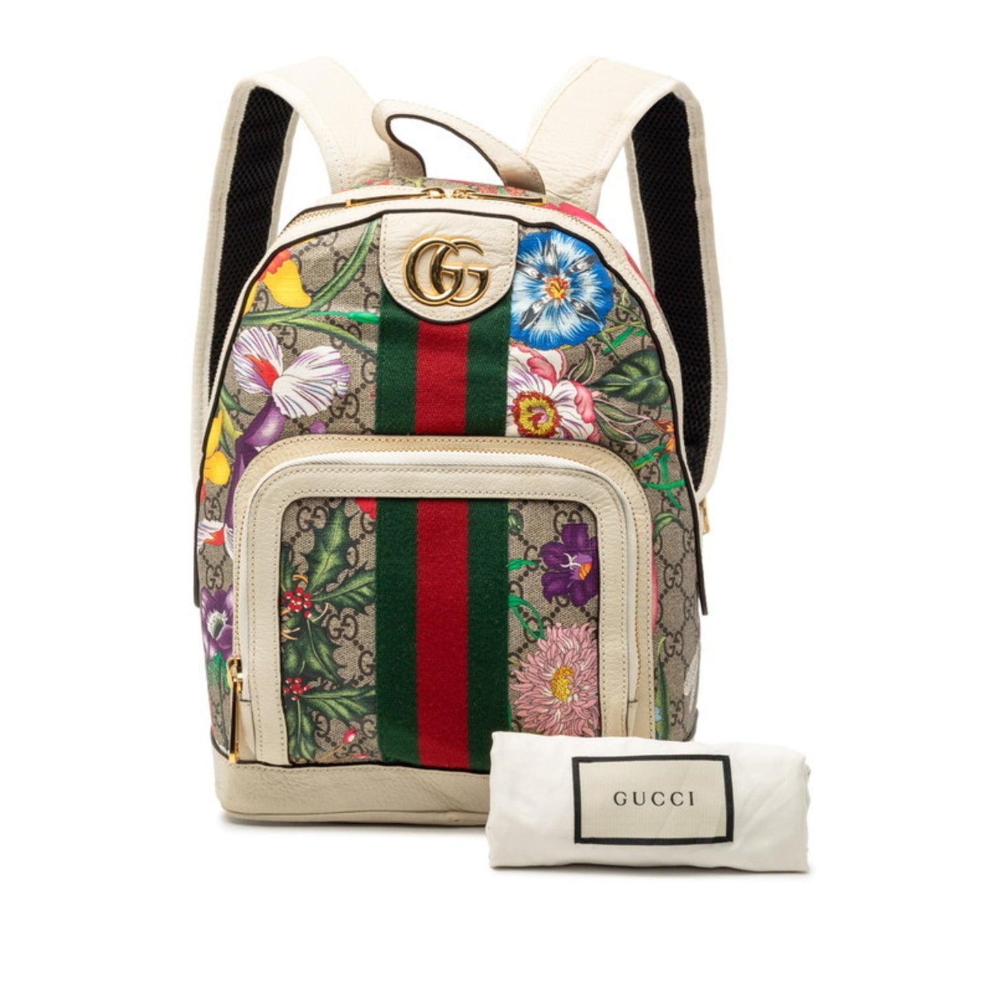 Gucci Beige Multi-Color Gg Supreme Pvc Leather Backpack ( )