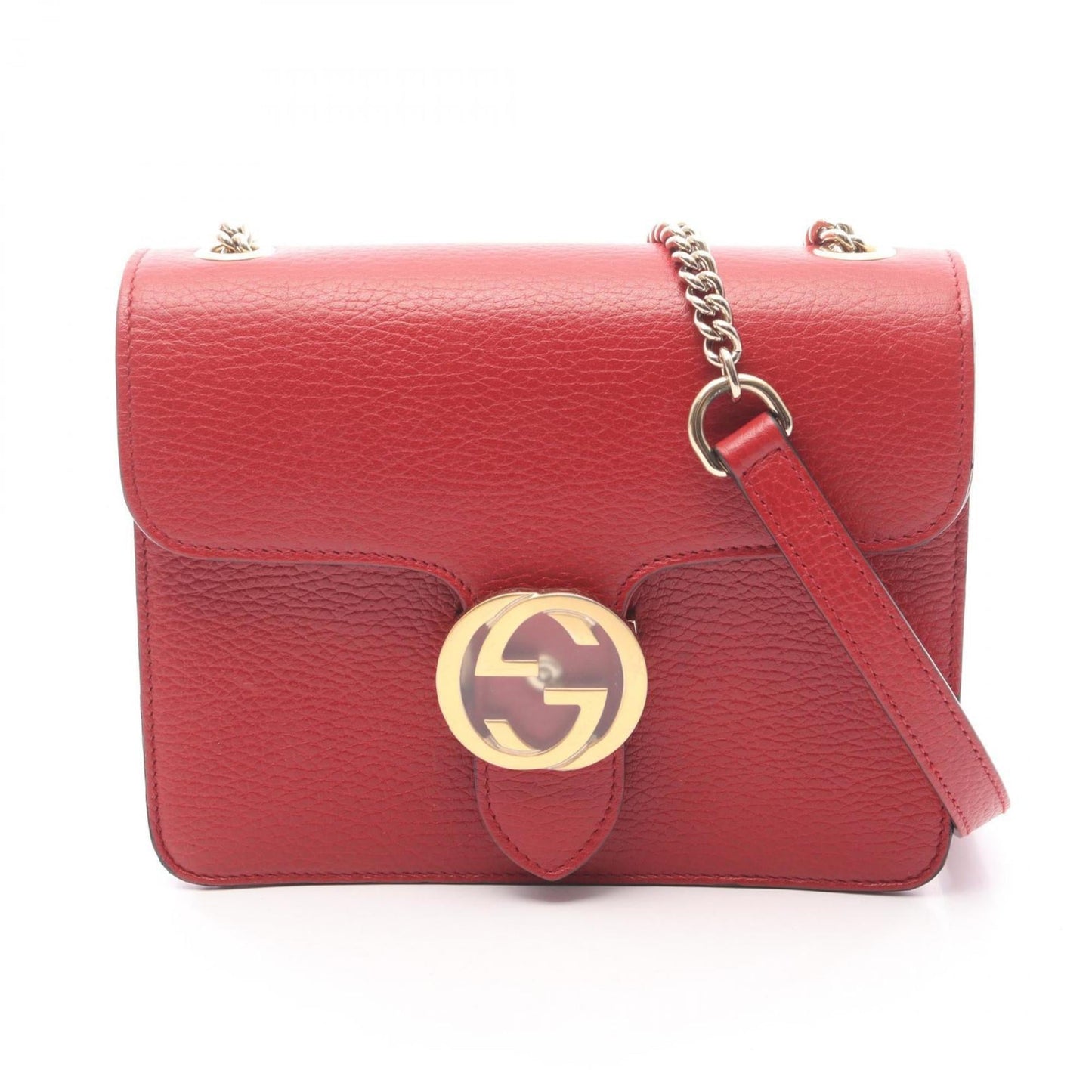 Gucci Red Color Leather Shoulder Bag ( )