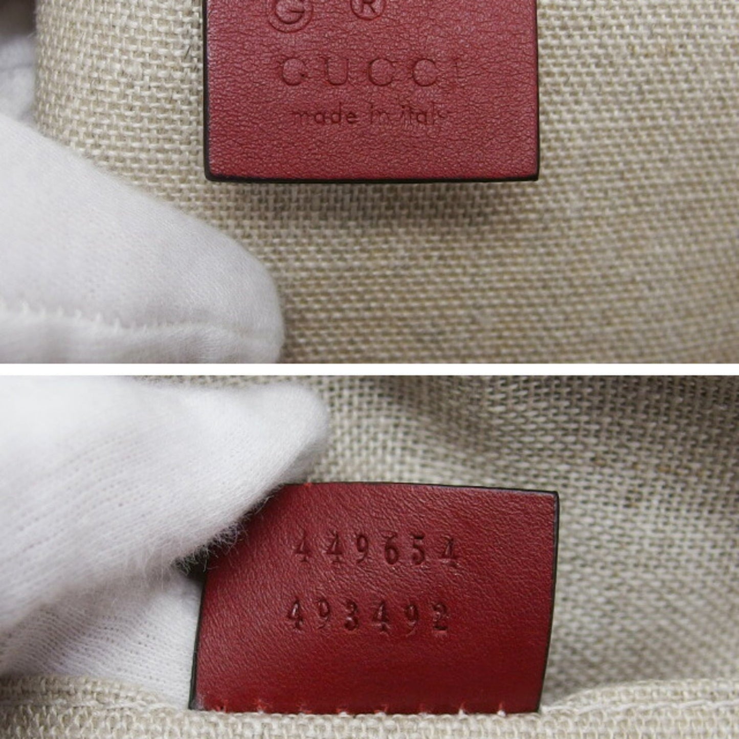 Gucci Red Color Leather Handbag Shoulder Bag ( )