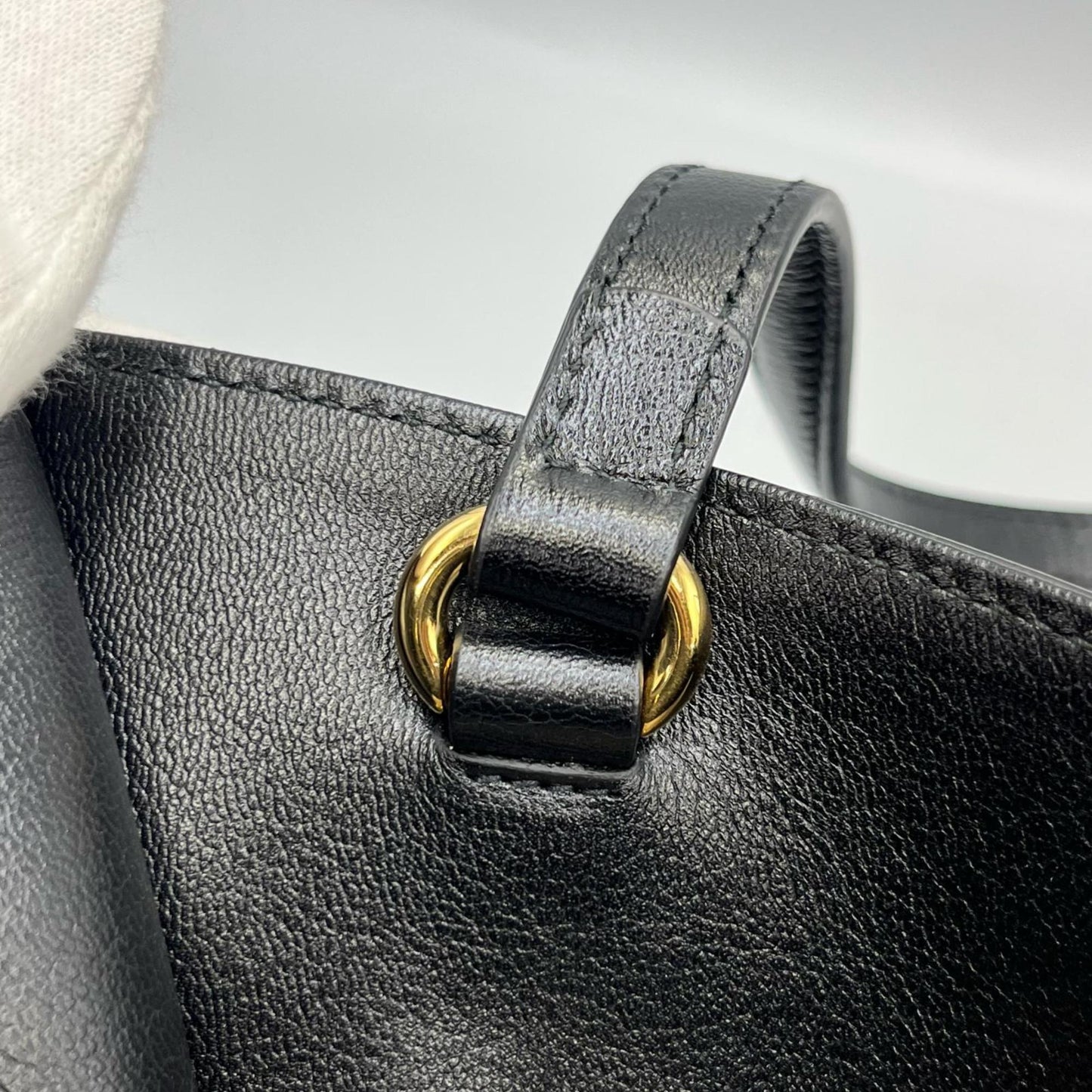 Gucci Black Leather Tote Bag ( )