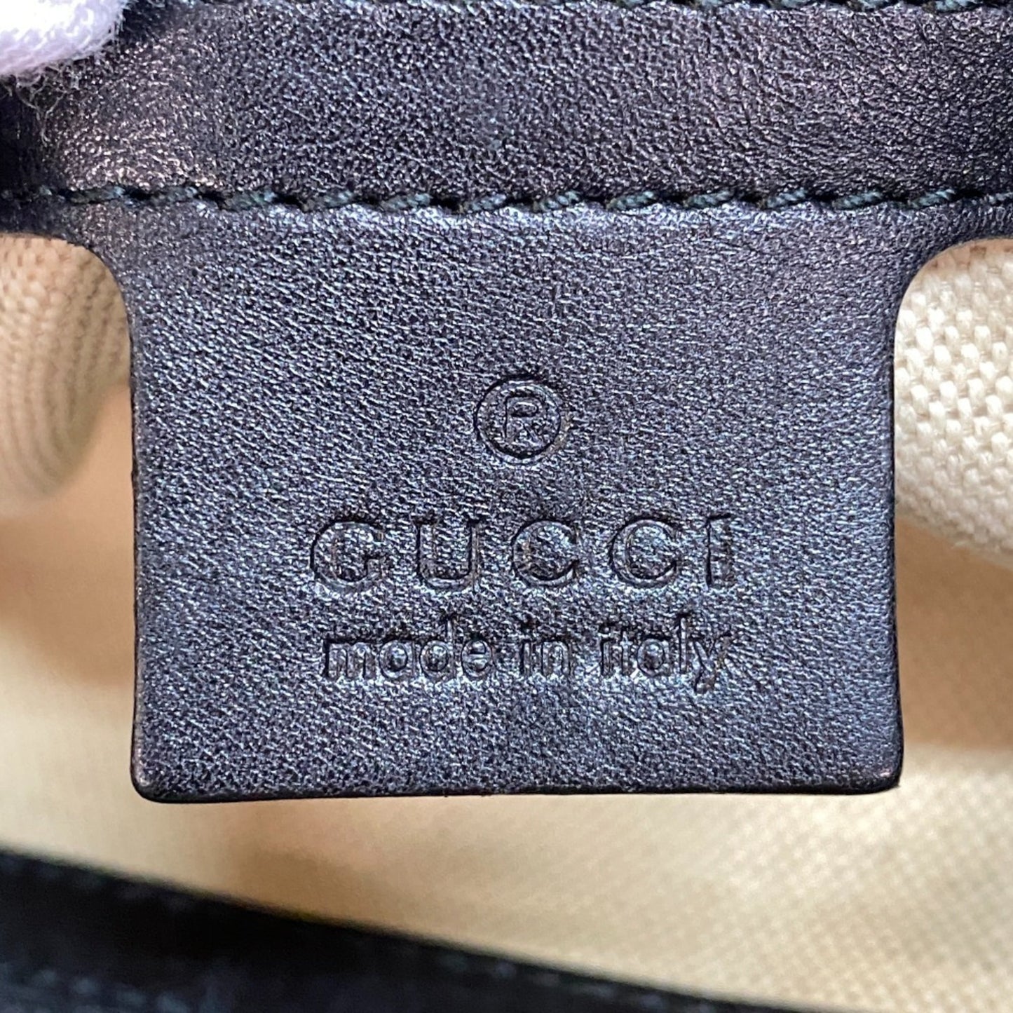 Gucci Beige Black Pvc Leather Tote Bag ( )
