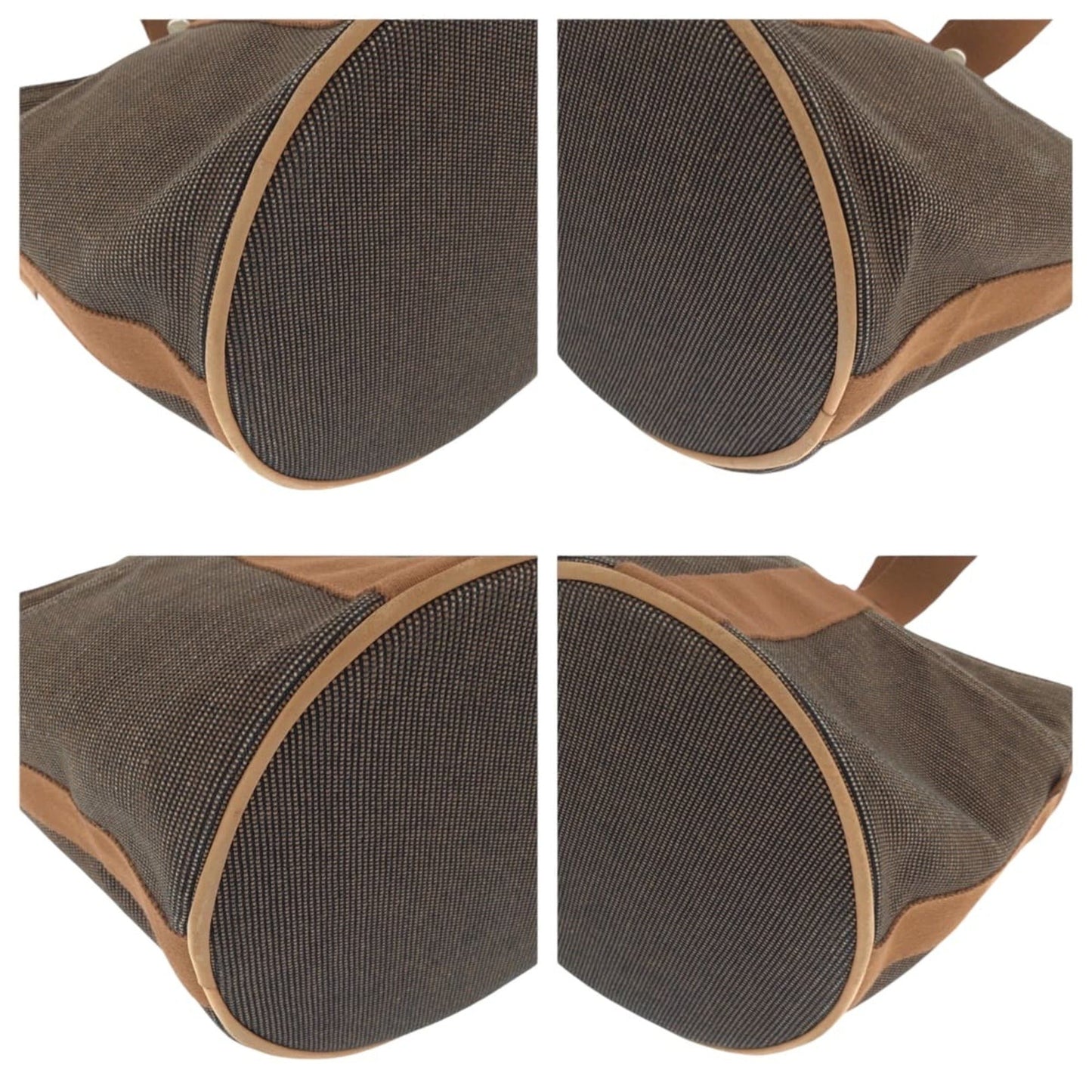 Hermes Brown Canvas Handbag ( )