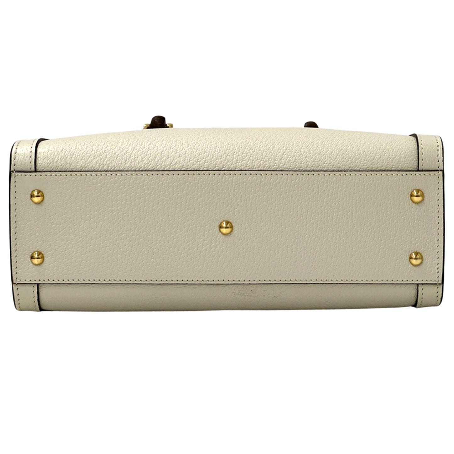 Gucci Bamboo White Leather Handbag Shoulder Bag ( )