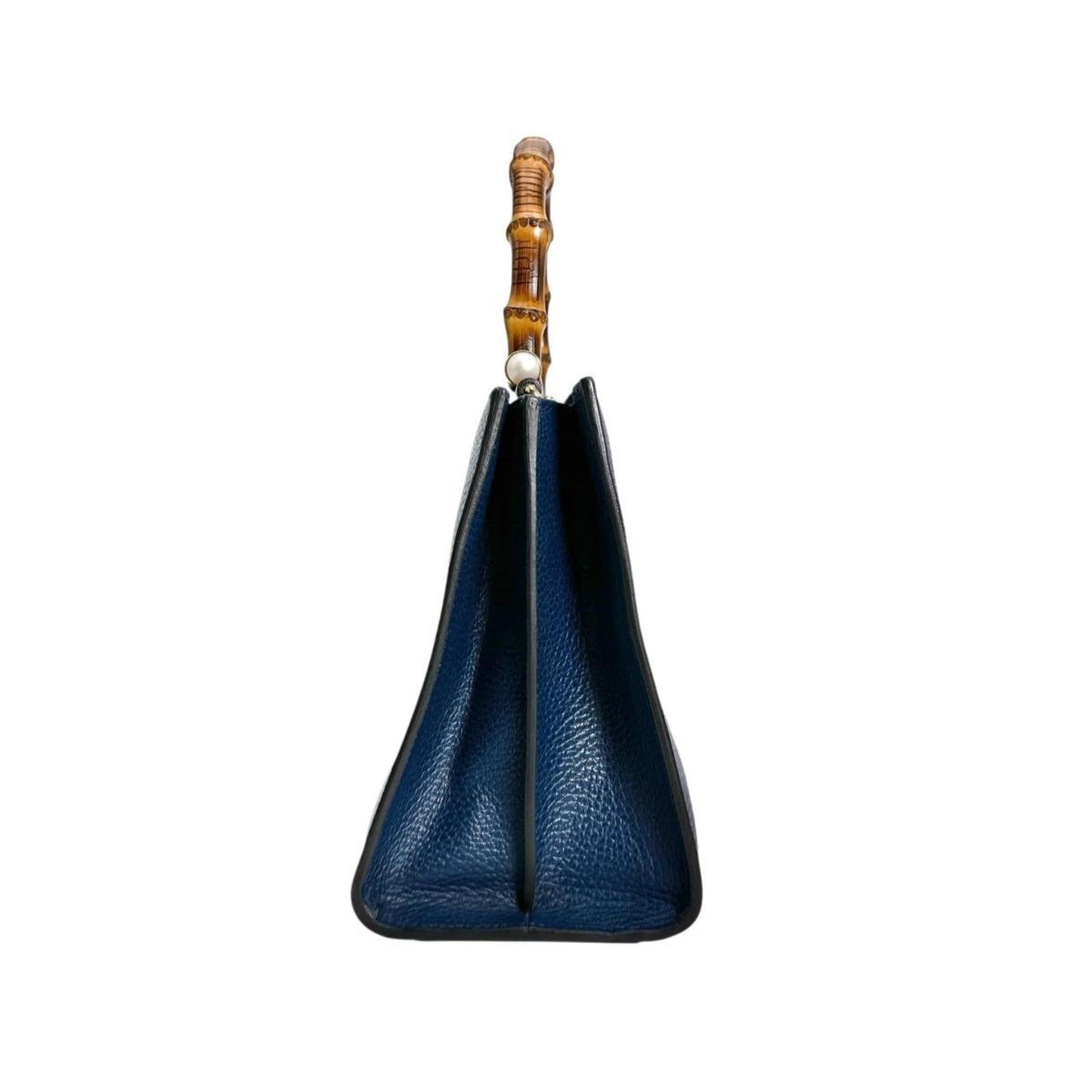 Gucci Blue Bamboo Leather Handbag ( )