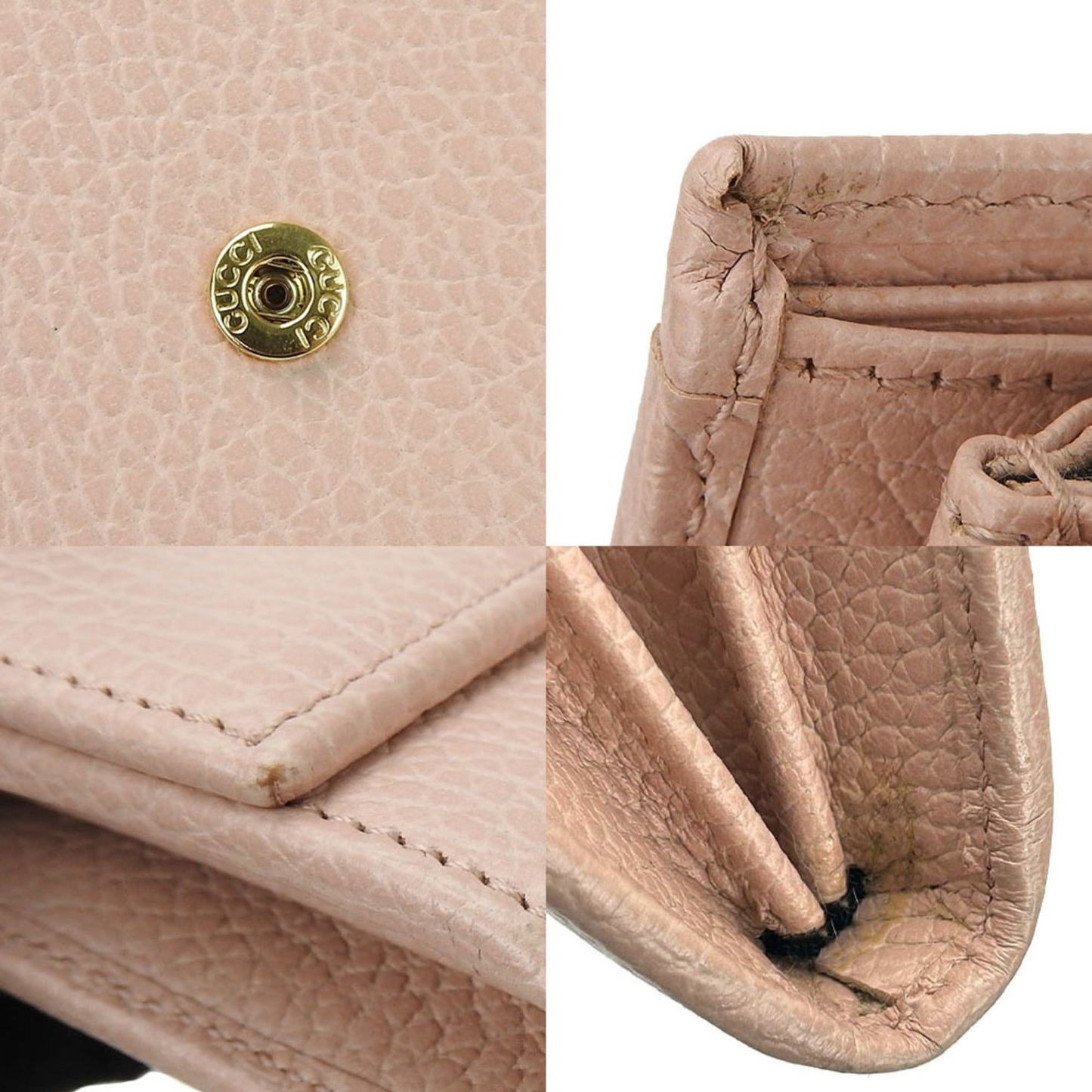 Gucci Pink Leather Long Wallet (Bi-Fold) ( )