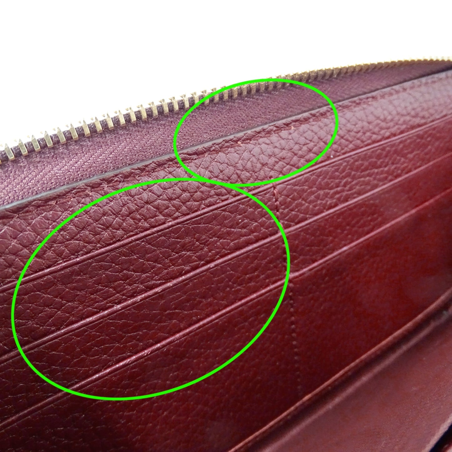 Gucci Bordeaux Leather Long Wallet (Bi-Fold) ( )
