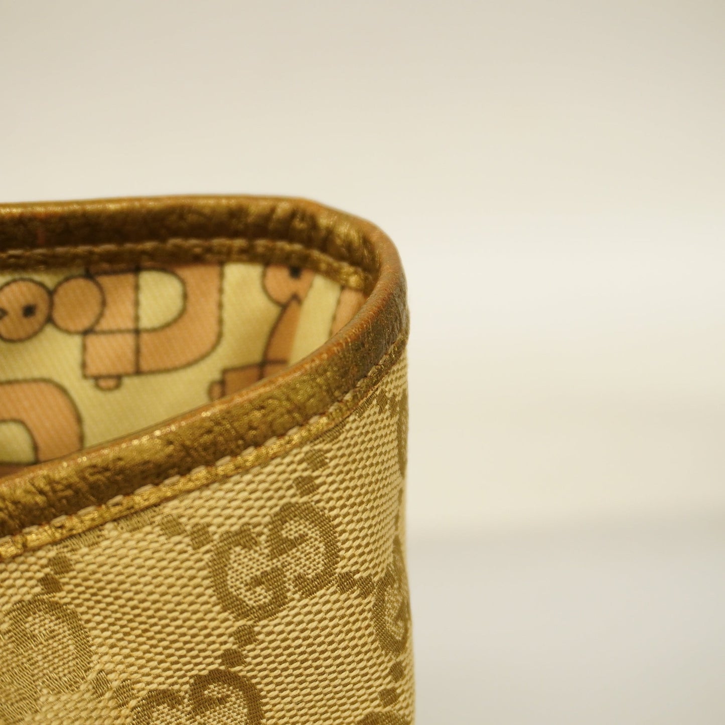 GUCCI Auth  Sherry Line Tote Bag 137396 Women's GG Canvas,Leather Beige,Gold