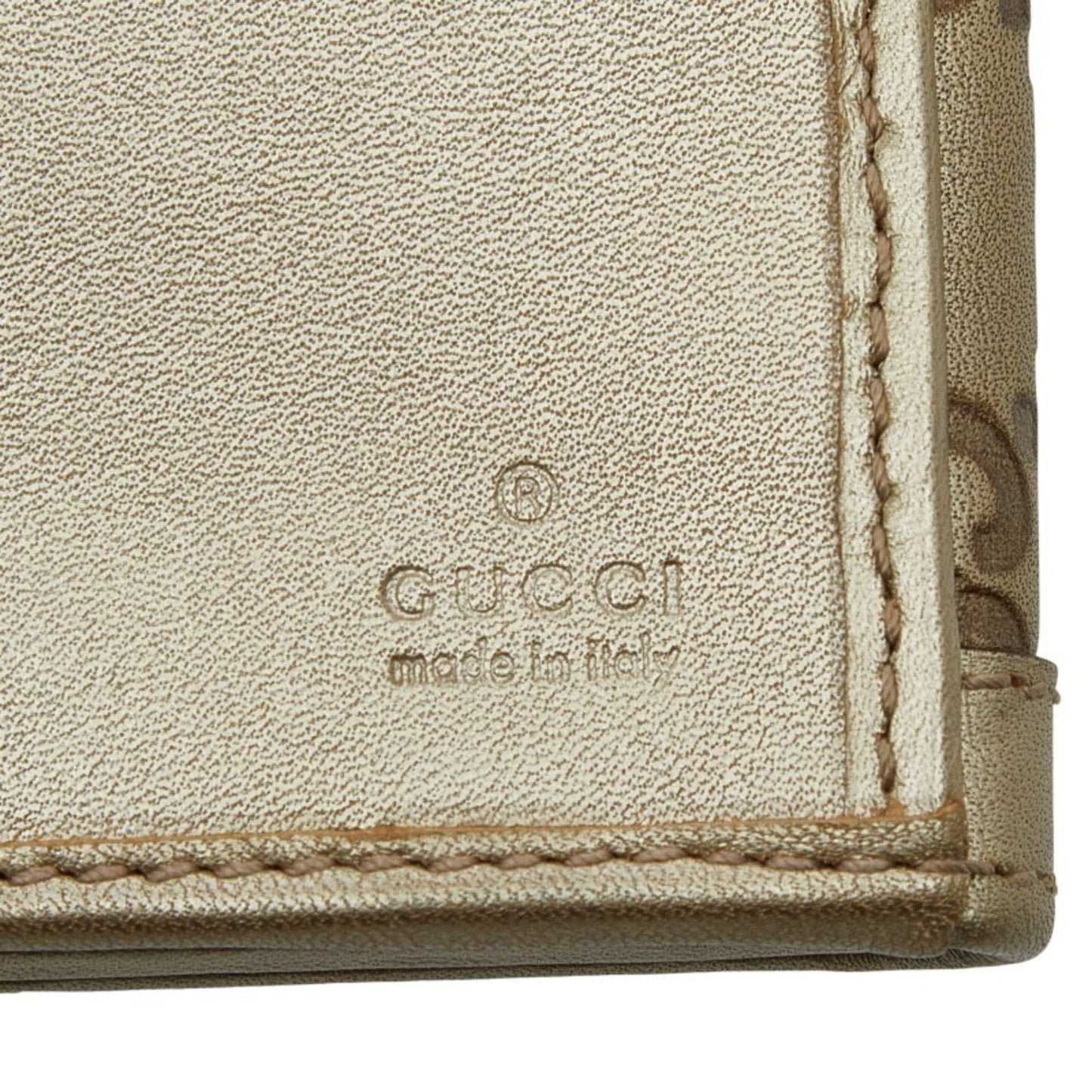 Gucci Gold Leather Coin Purse/Coin Case ( )