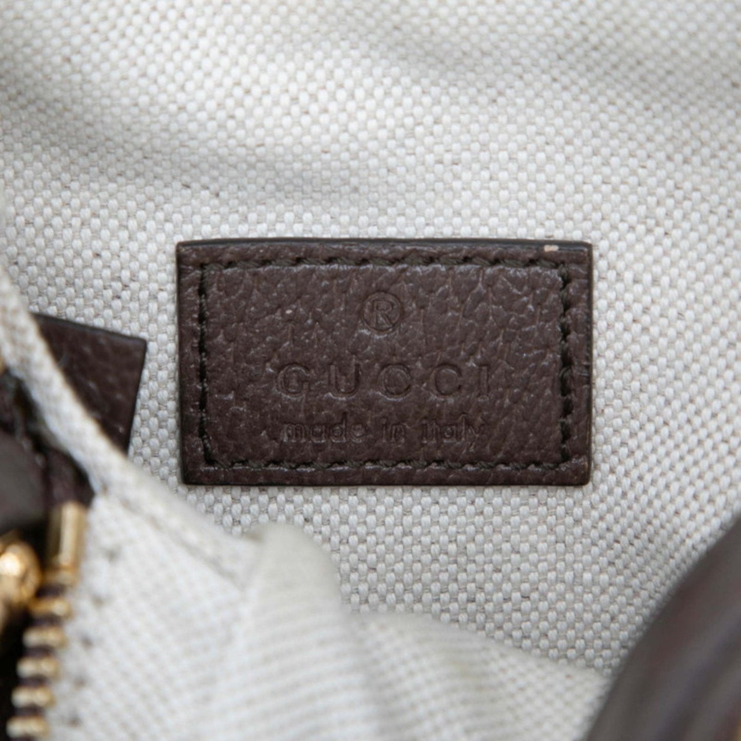 Gucci Beige Brown Canvas Leather Handbag Shoulder Bag ( )