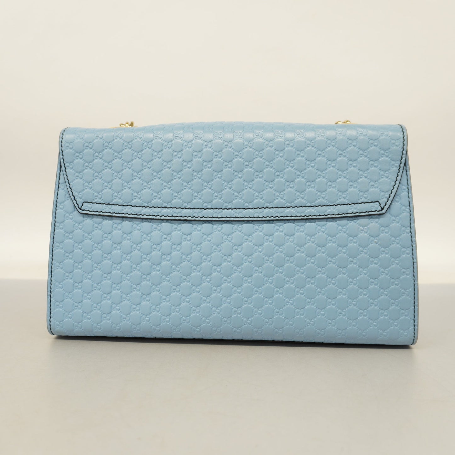 GUCCI Auth  Micro GG Emily 449635 Women's Leather Shoulder Bag Light Blue