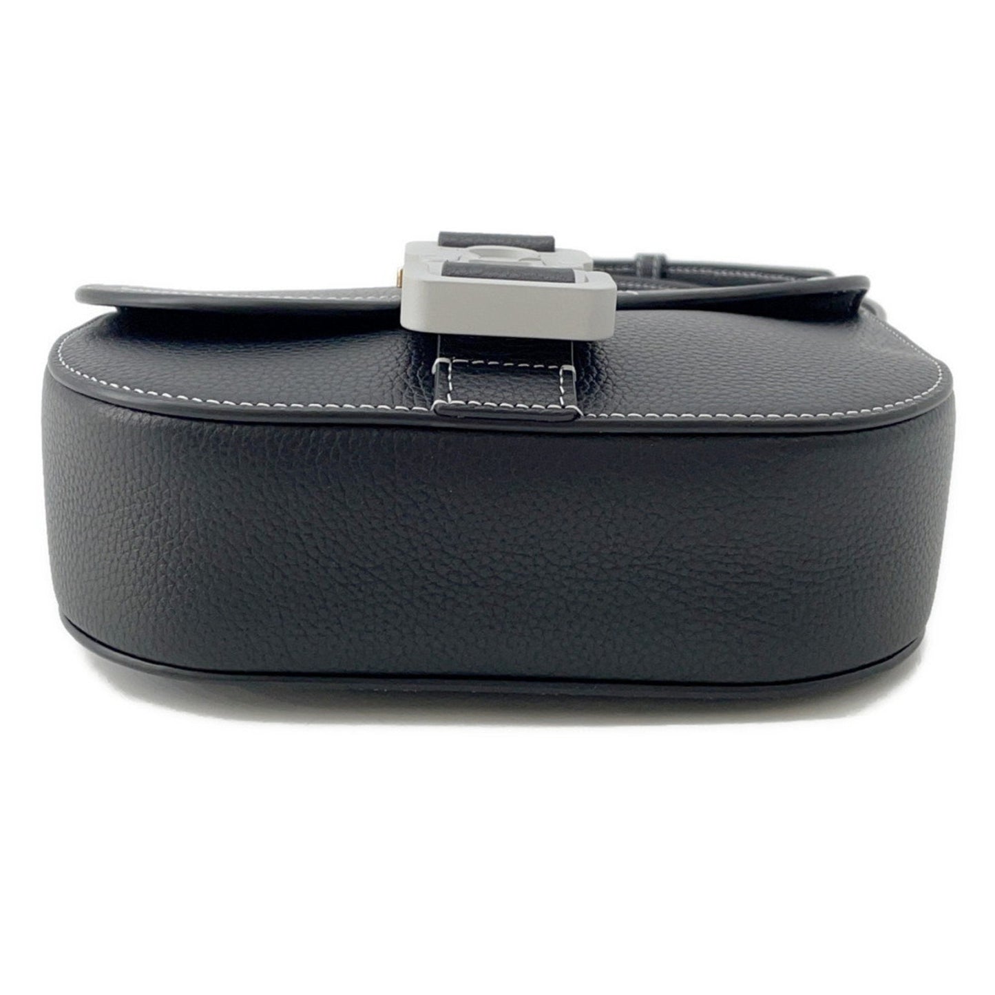 Christian Dior Black Leather Messenger Bag Saddle Bag Shoulder Bag ()